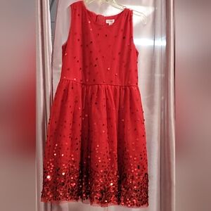 Red Sequin Kids Dress
